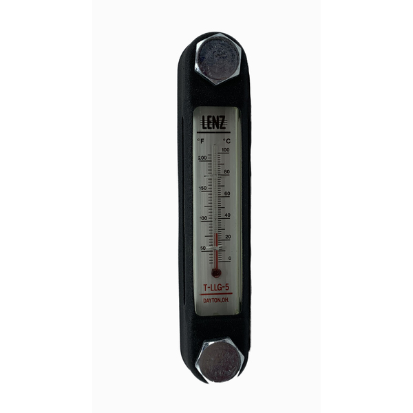 Lenz Fluid Level Gauge With Thermometer 6.1" Overall Length, 5" Bolt 221199